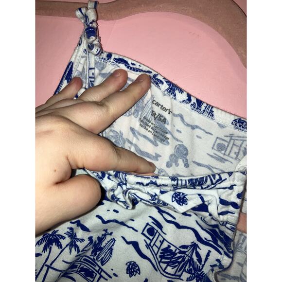 Carter's white and blue summer dress size 5T - Picture 2 of 5